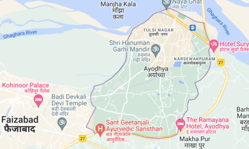 ayodhya ram mandir map